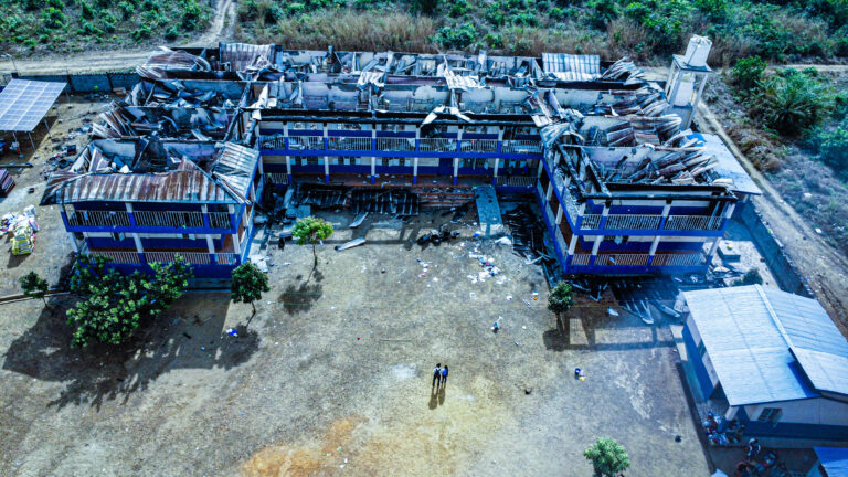 Wohngebäude nach dem Brand (05.02.26)